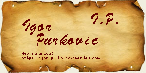 Igor Purković vizit kartica